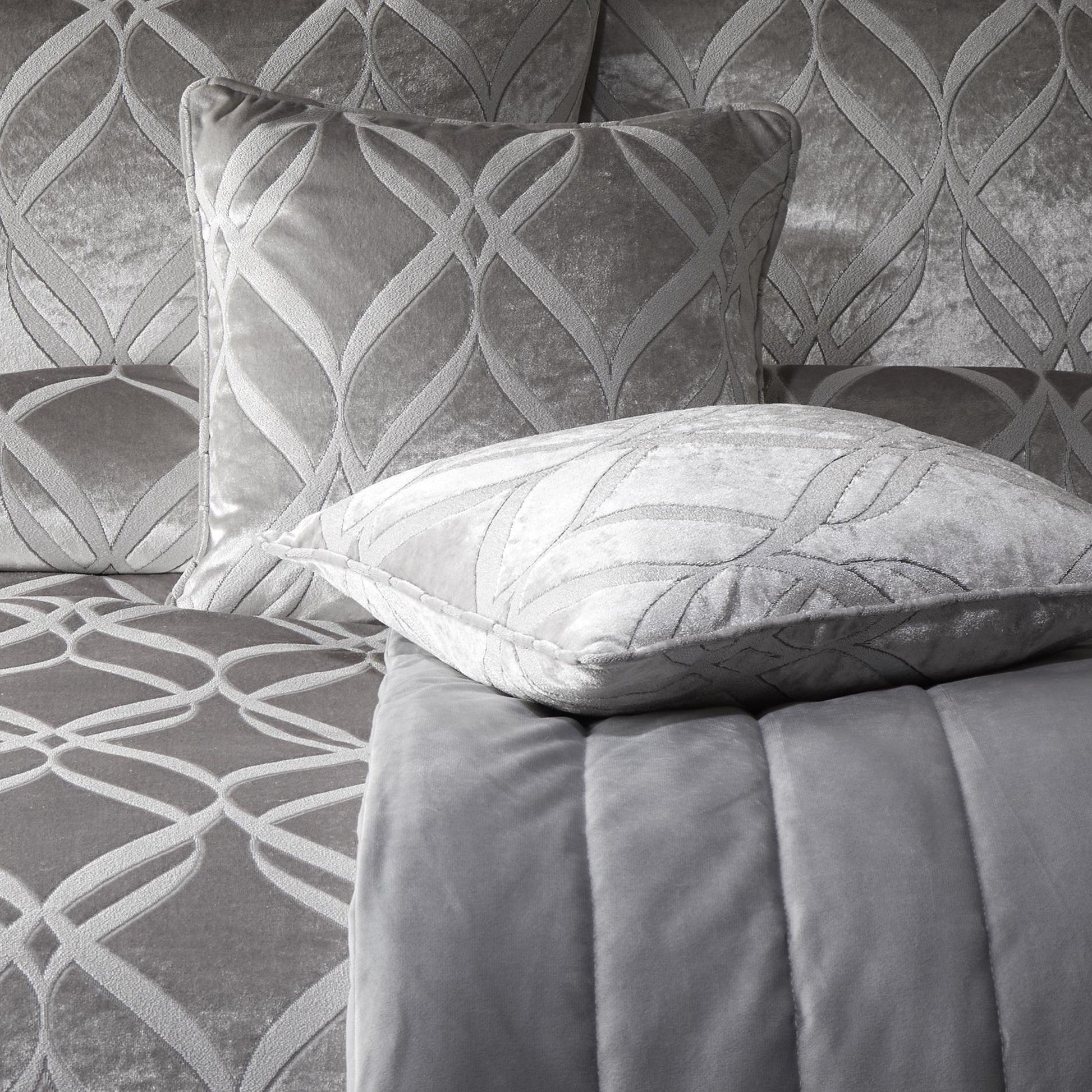 Belfort Filled Cushion by Soiree in Silver 43 x 43cm - Filled Cushion - Soiree