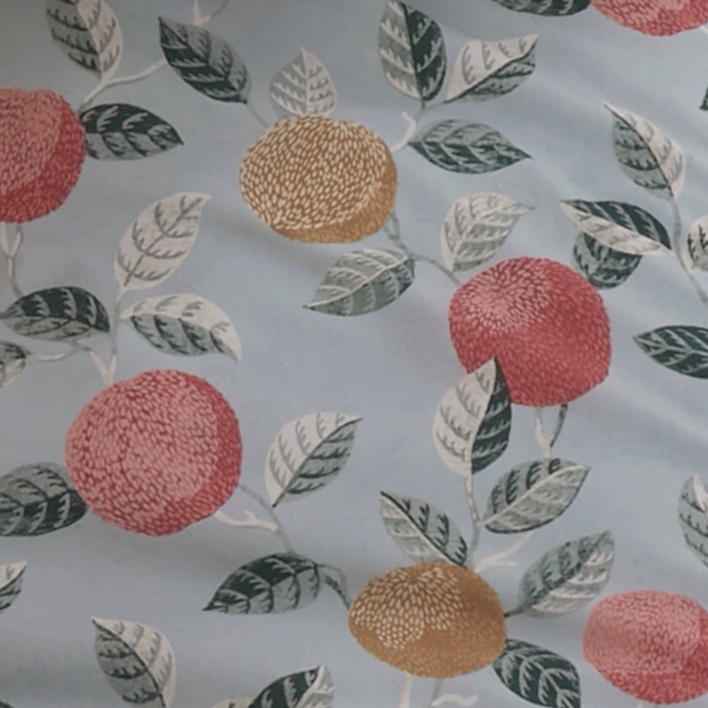 Botanical Fruit Bedspread by Dreams & Drapes Design in Green 200cm X 230cm - Bedspread - Dreams & Drapes Design
