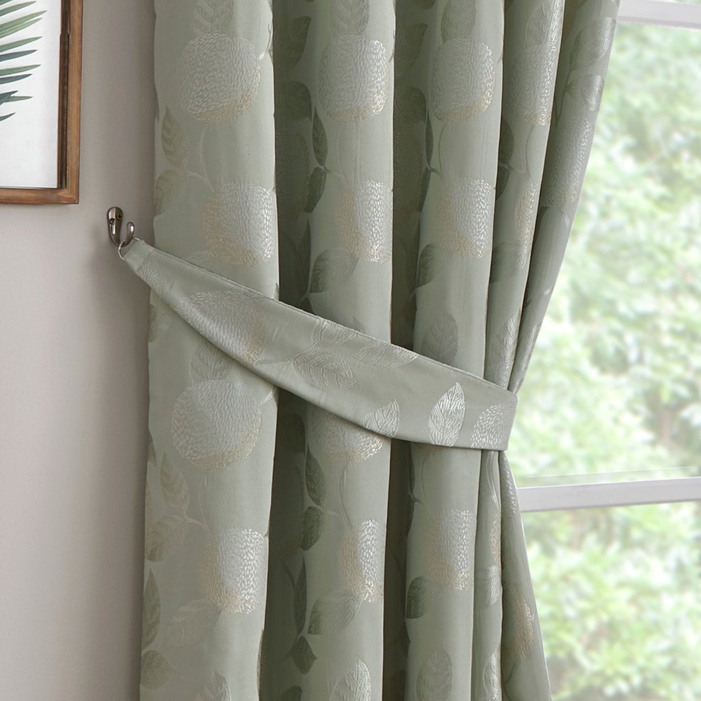 Bramford Pair Of Curtain Tiebacks by Curtina in Green 26" x 4" - Pair Of Curtain Tiebacks - Curtina