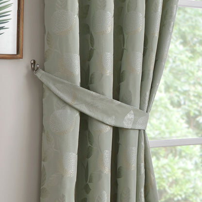 Bramford Pair Of Curtain Tiebacks by Curtina in Green 26" x 4" - Pair Of Curtain Tiebacks - Curtina
