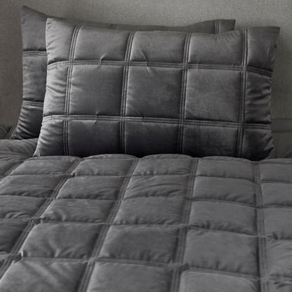 Brighton Square Duvet Cover Set by Soiree in Slate - Duvet Cover Set - Soiree