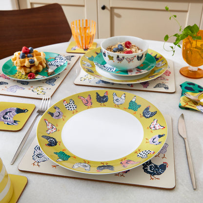 Chick Chicken Porcelain Dinner Plate in Yellow