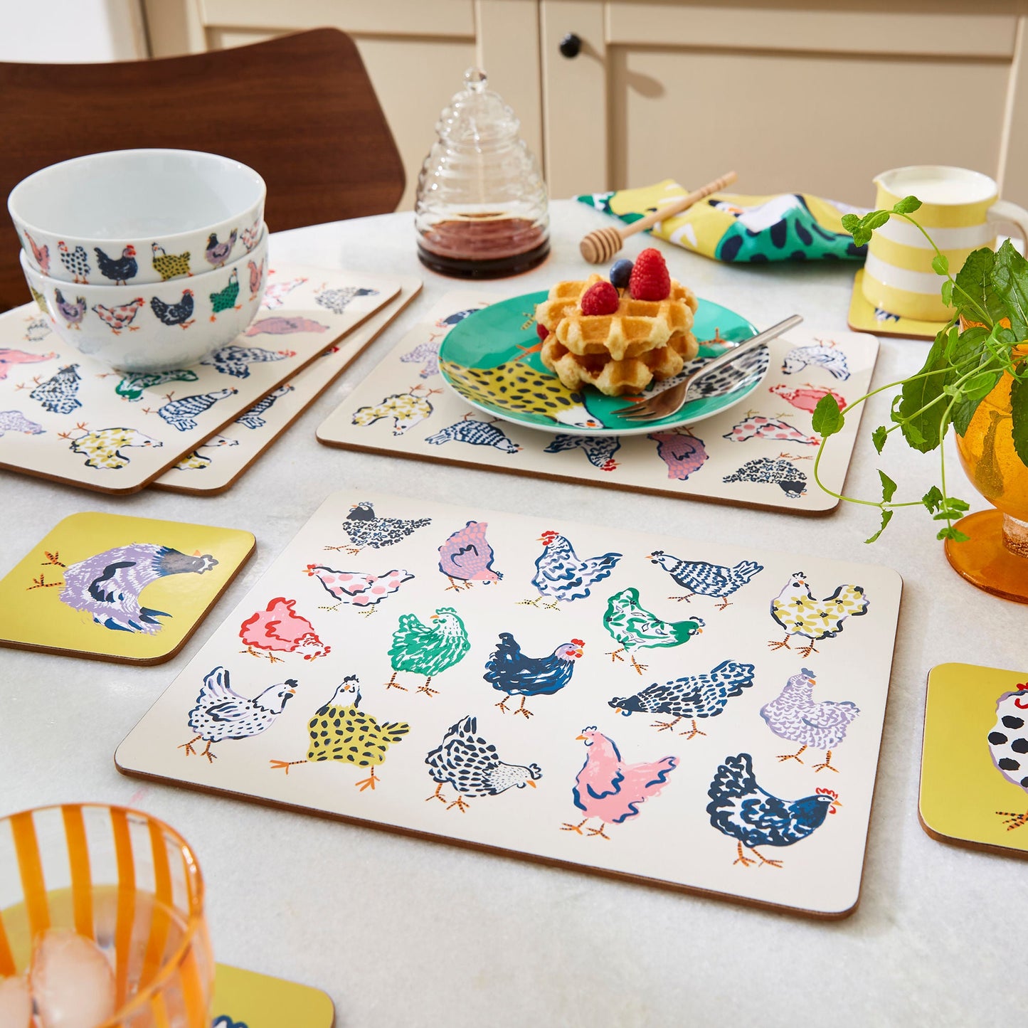 Chick Chicken Placemat 4 Pack in Yellow