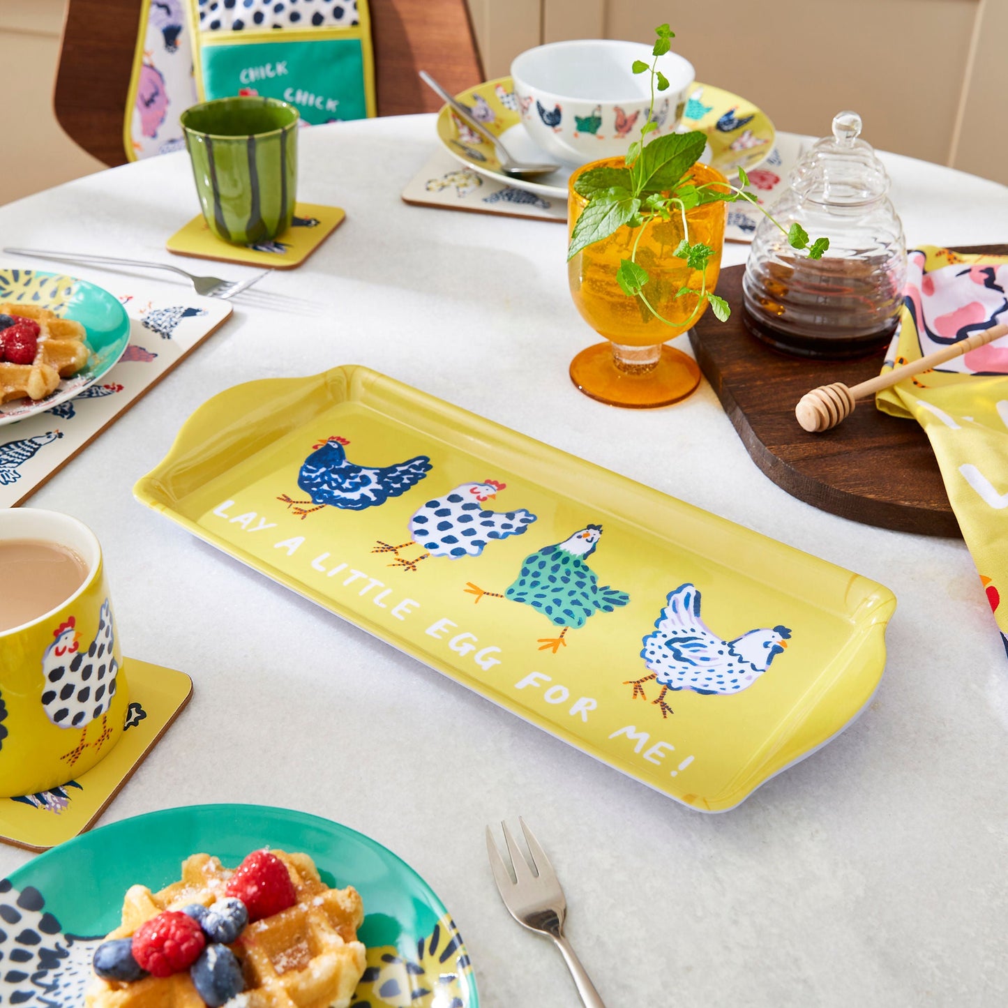 Chick Chicken Small Serving Tray in Yellow