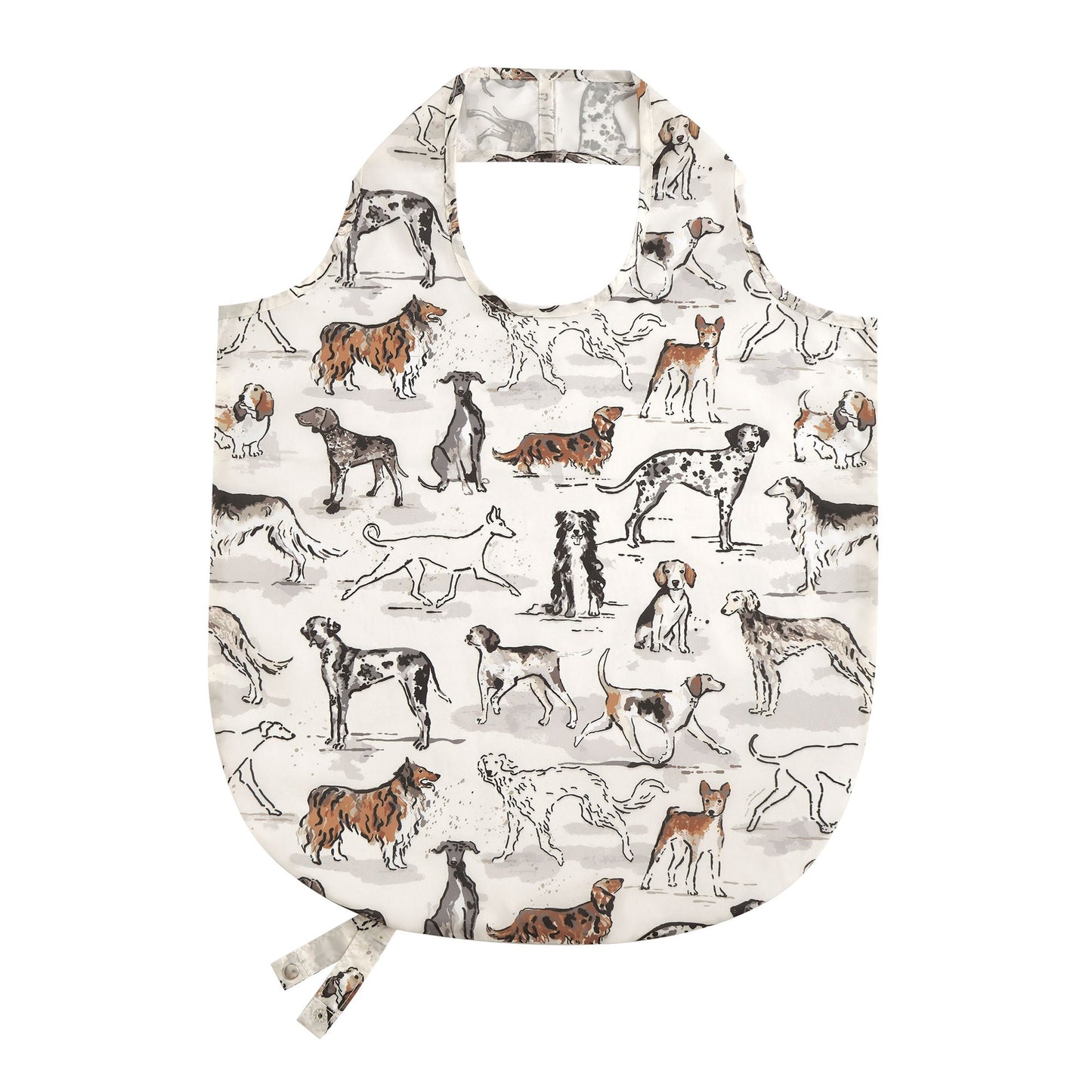 Country Dogs Foldable Tote Bag Medium in Brown