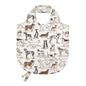 Country Dogs Foldable Tote Bag Medium in Brown