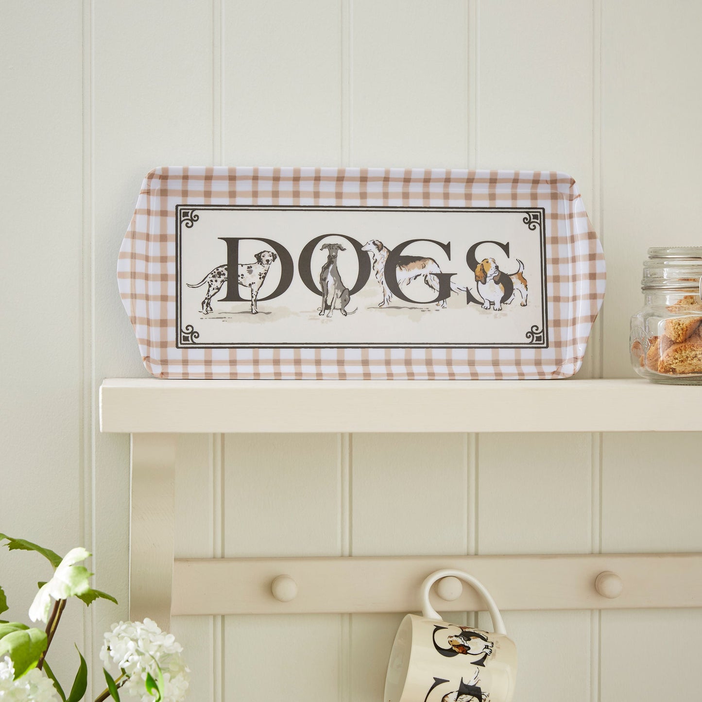Country Dogs Small Serving Tray in Brown