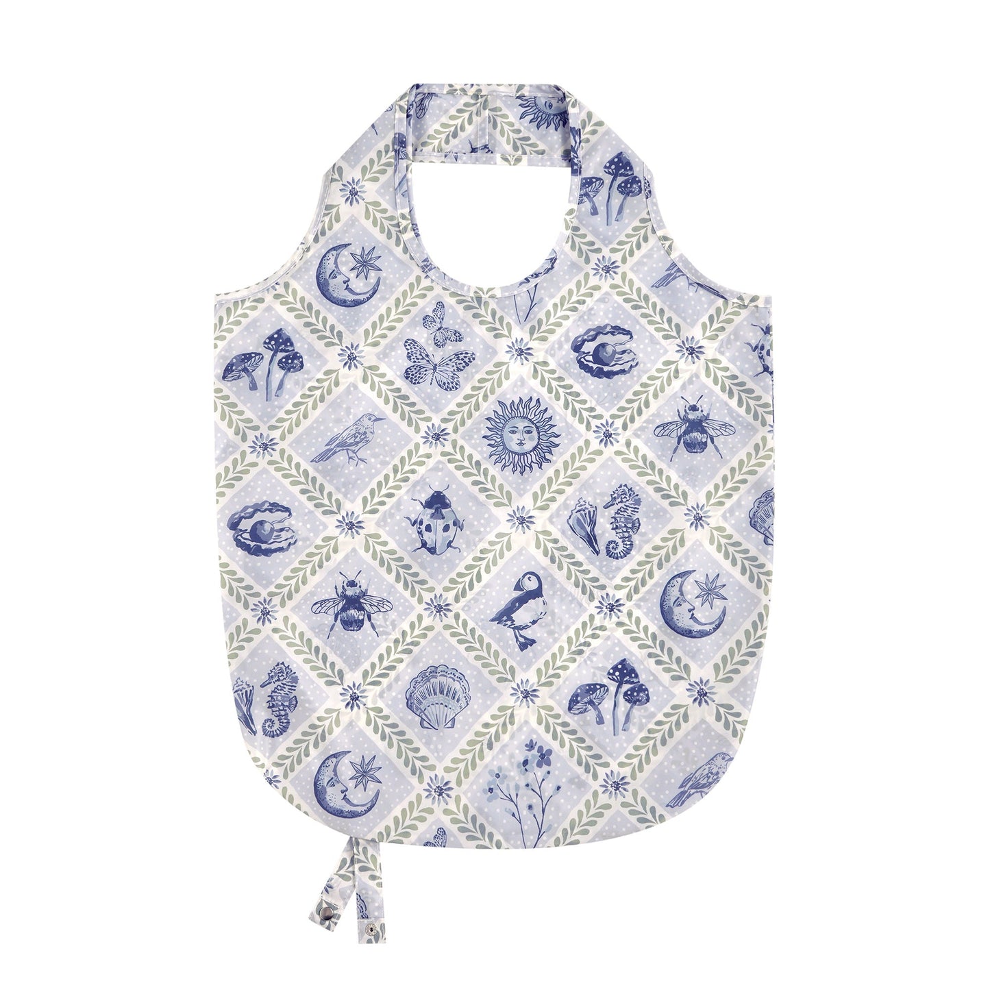 Coastal Treasures Foldable Tote Bag Medium in Blue