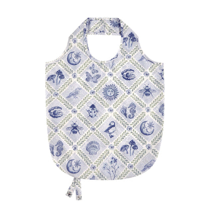 Coastal Treasures Foldable Tote Bag Medium in Blue