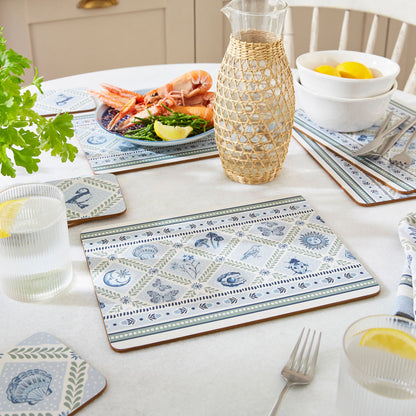 Coastal Treasures Coasters 4 Pack in Blue