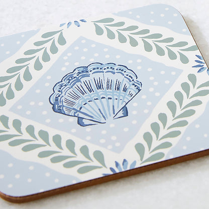 Coastal Treasures Coasters 4 Pack in Blue