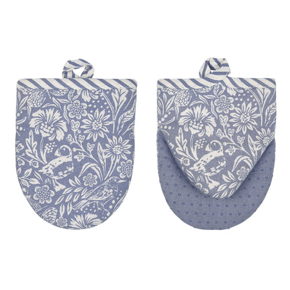 Coastal Treasures Microwave Mitts Pair in Blue