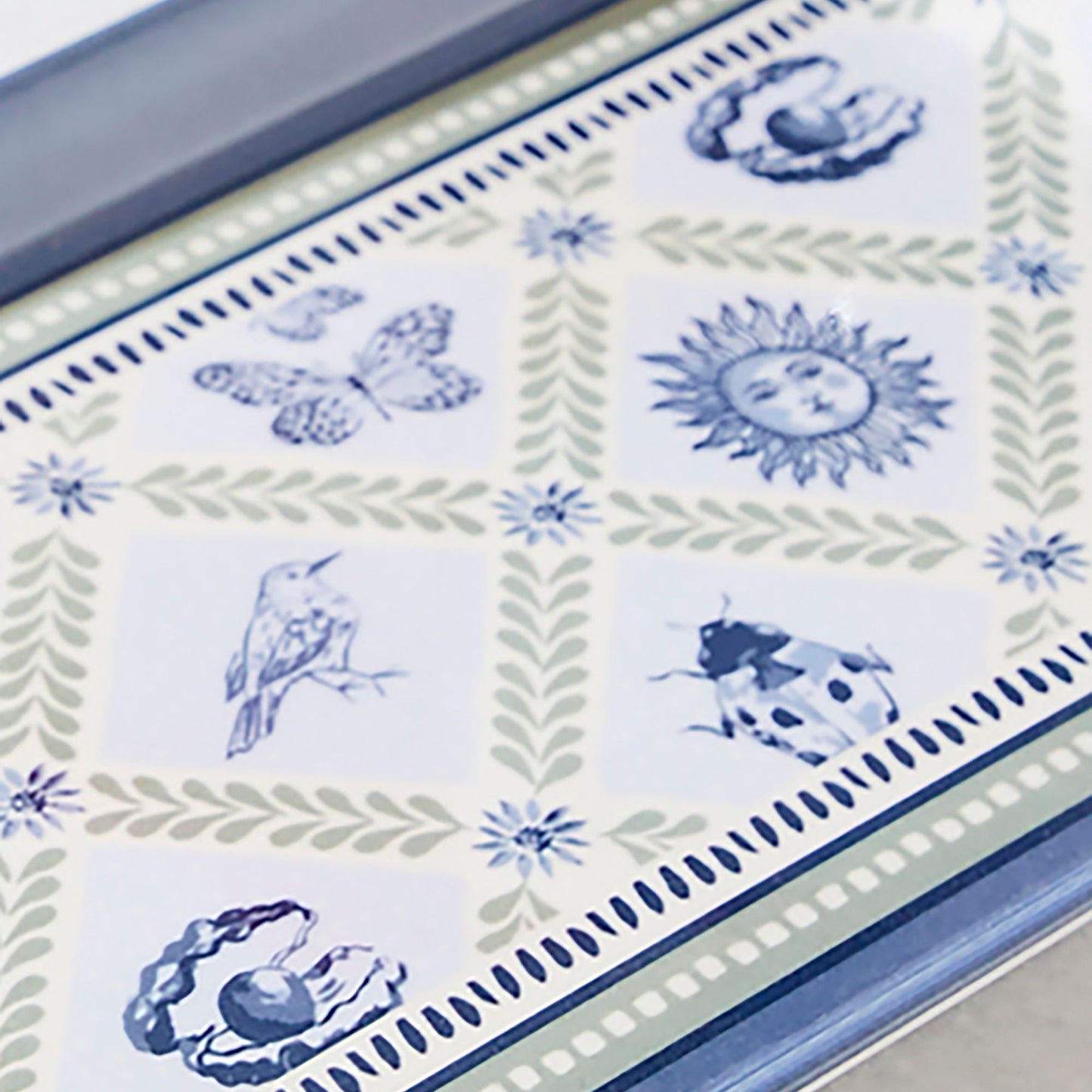 Coastal Treasures Small Serving Tray in Blue