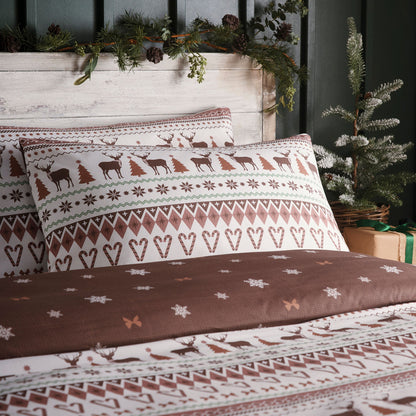 Christmas Fairisle Duvet Cover Set in Natural - Duvet Cover Set - Fusion