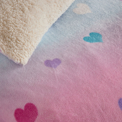 Cosy Ombre Heart Duvet Cover Set by Bedlam in Multi - Duvet Cover Set - Bedlam
