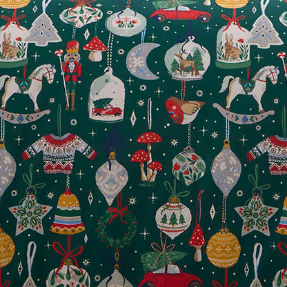 Christmas Ornaments Duvet Cover Set in Green - Duvet Cover Set - Fusion
