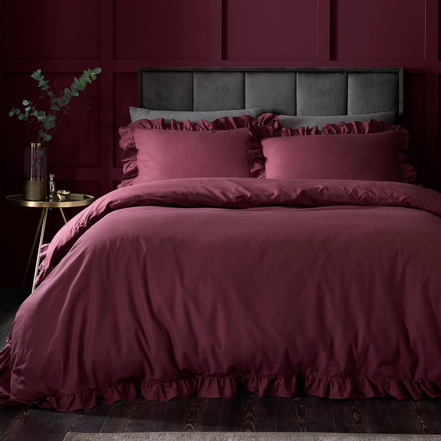 Cassia Frill Duvet Cover Set in Berry - Duvet Cover Set - Appletree