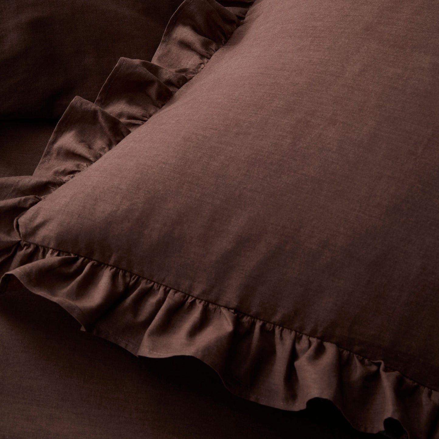 Cassia Frill Duvet Cover Set in Chocolate - Duvet Cover Set - Appletree