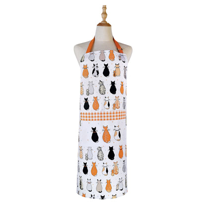 Cats In Waiting 2026 Cotton Apron in Orange