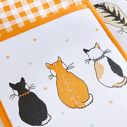 Cats In Waiting 2026 Double Oven Glove in Orange