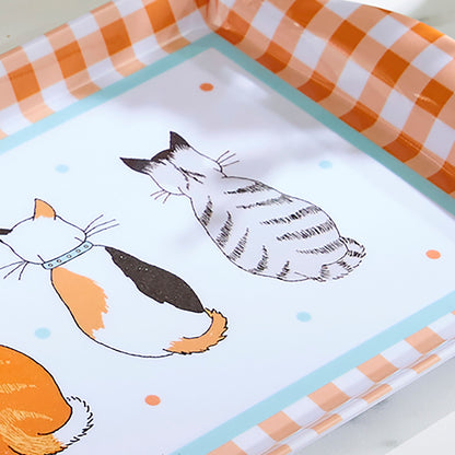 Cats In Waiting 2026 Small Serving Tray in Orange