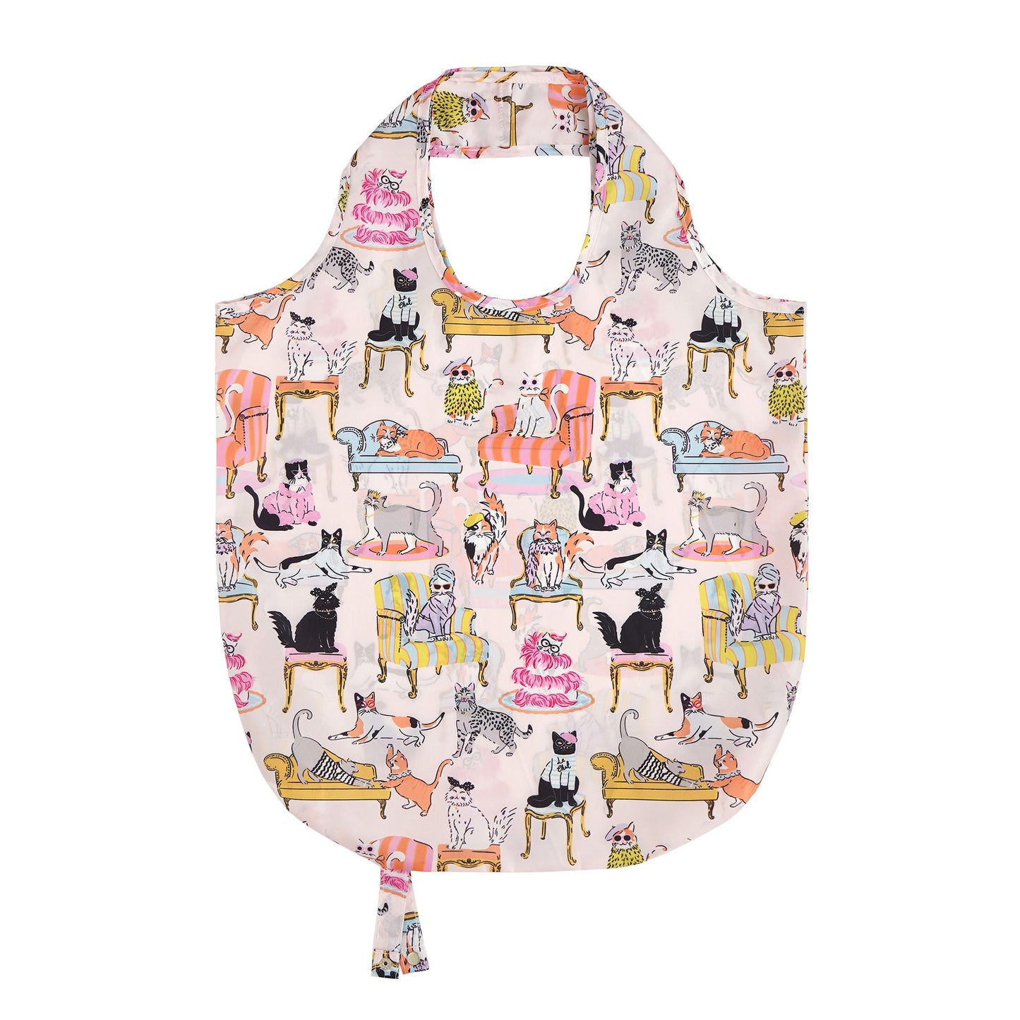 Ulster Weavers Cool Cats Foldable Tote Bag Medium in Multi - Roll-Up Bag - Ulster Weavers