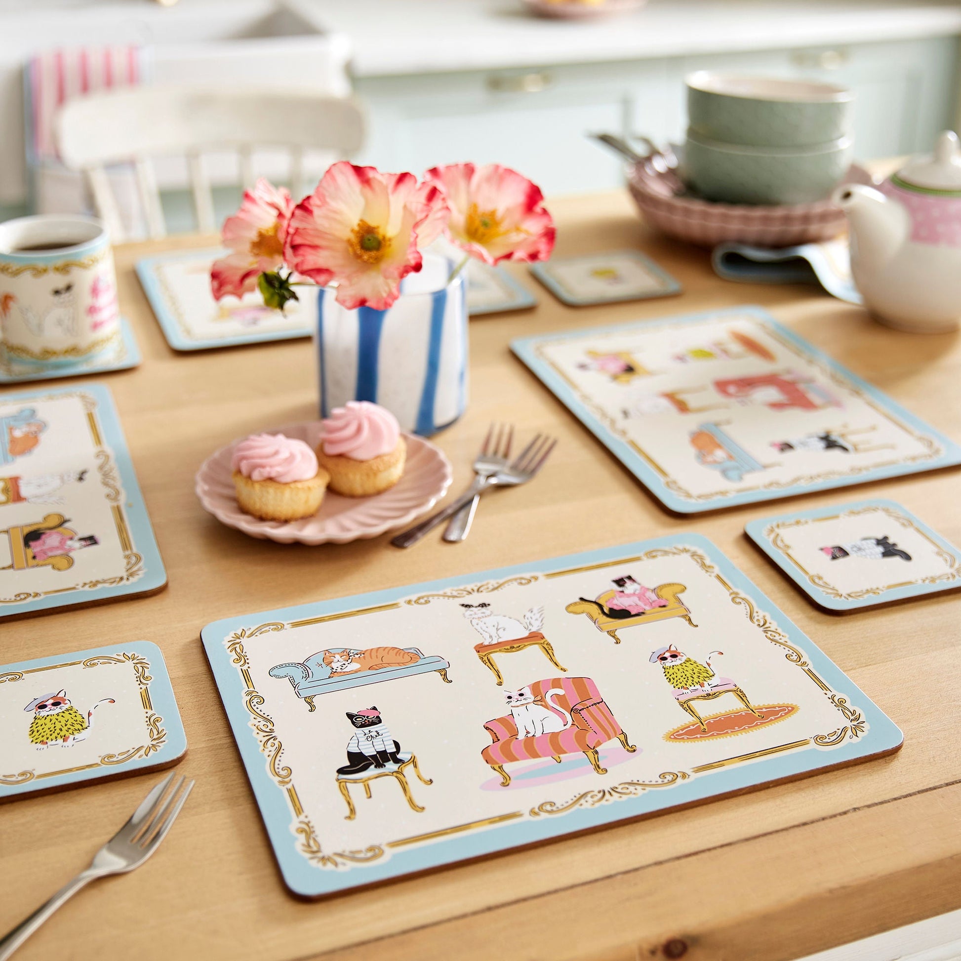 Ulster Weavers Cool Cats Coasters - 4 Pack One Size in Multi - Coaster - Ulster Weavers