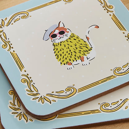 Ulster Weavers Cool Cats Coasters - 4 Pack One Size in Multi - Coaster - Ulster Weavers
