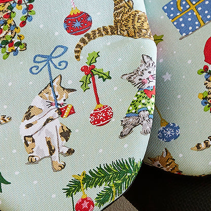 Christmas Cats Microwave Mitts Pair in Seafoam