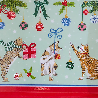 Christmas Cats Scatter Tray in Seafoam