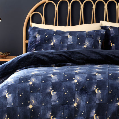 Cosmic Star Duvet Cover Set in Navy - Duvet Cover Set - Fusion
