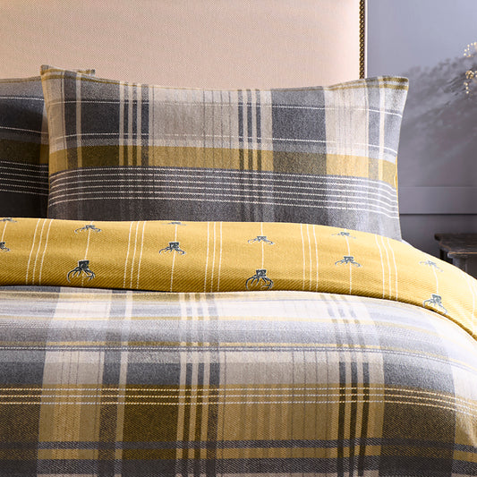 Connolly Check Duvet Cover Set in Ochre