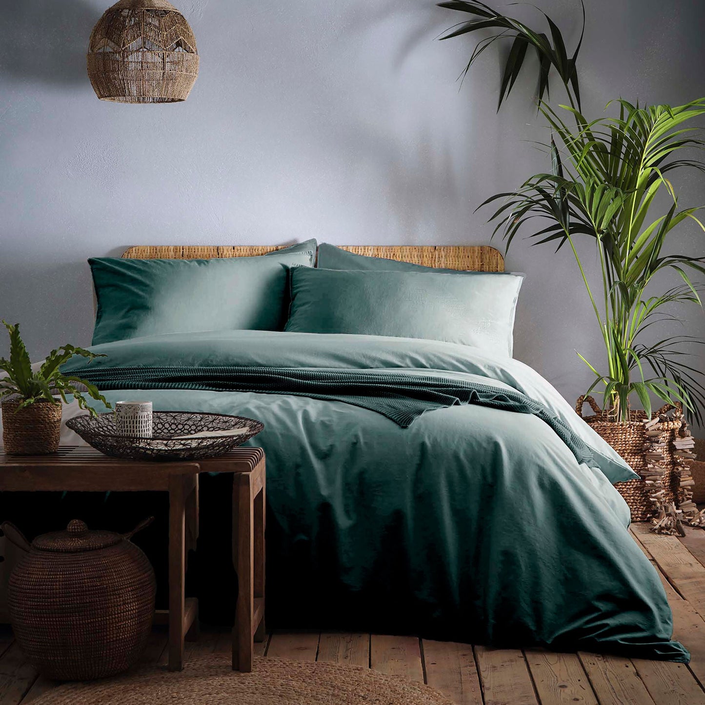 Cassia Duvet Cover Set in Teal - Duvet Cover Set - Appletree