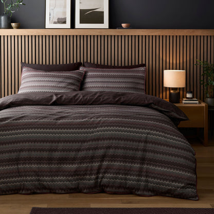 Chevron Stripe Duvet Cover Set in Chocolate - Duvet Cover Set - Appletree