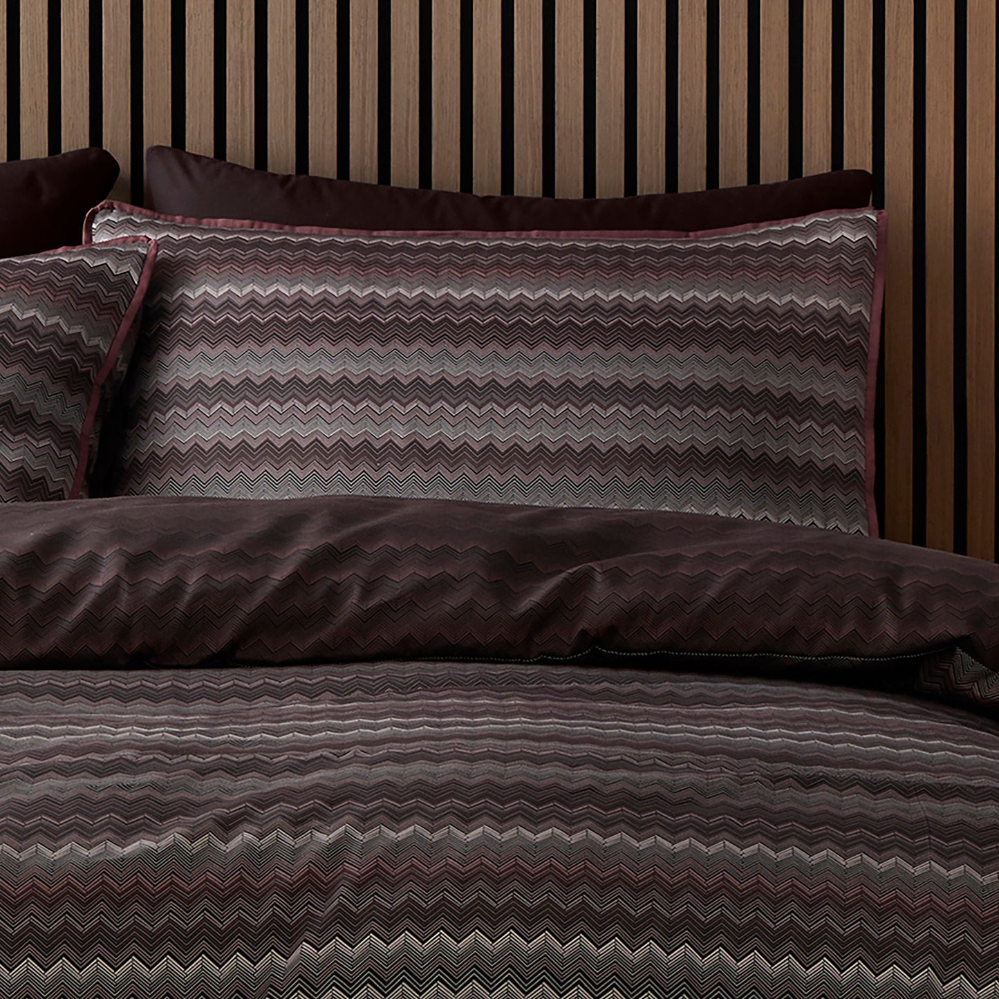 Chevron Stripe Duvet Cover Set in Chocolate - Duvet Cover Set - Appletree