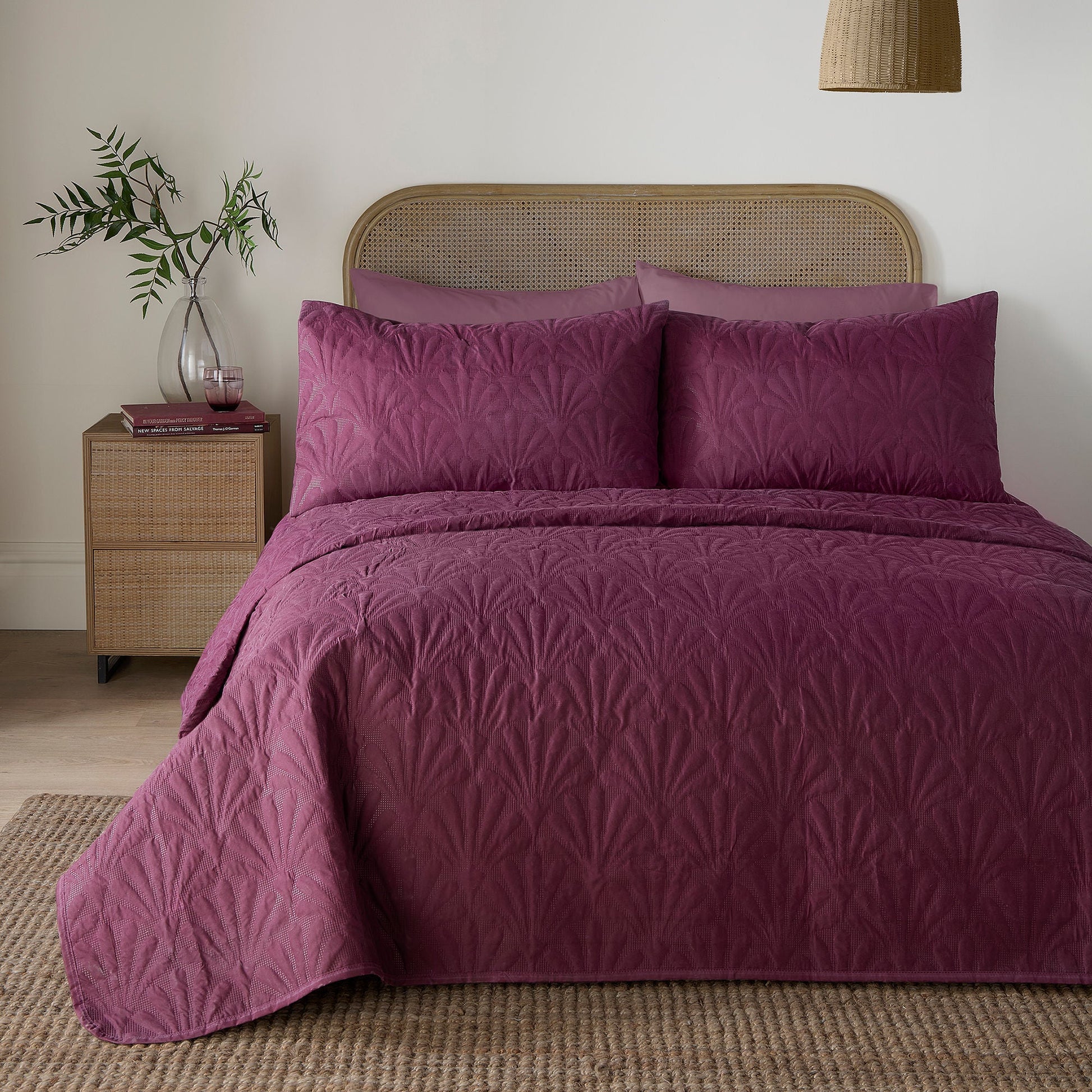 Cavali Bedspread in Berry 200cm X 230cm - Bedspread - Serene