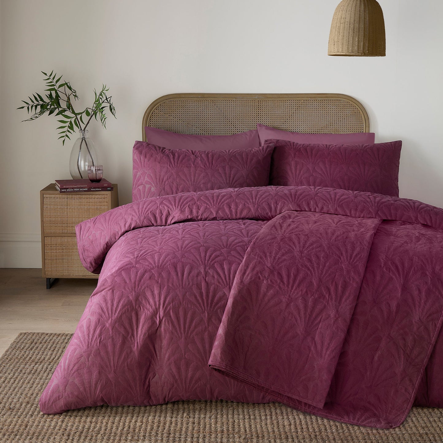 Cavali Bedspread in Berry 200cm X 230cm - Bedspread - Serene
