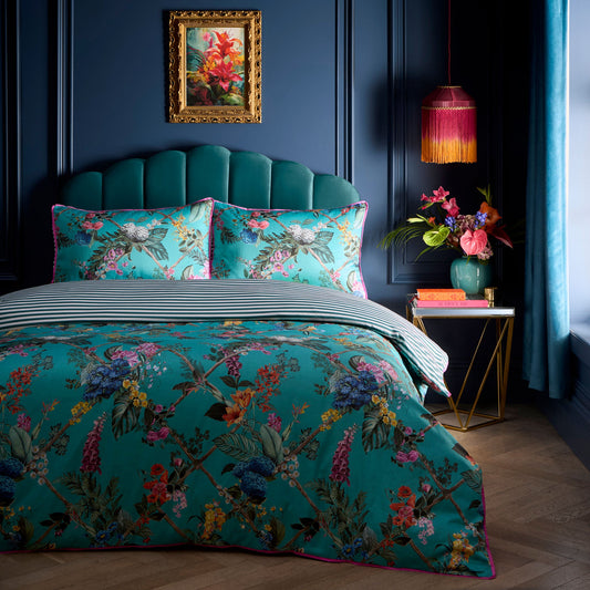 Cotswold Fantasia Duvet Cover Set by Laurence Llewelyn-Bowen in Teal - Duvet Cover Set - Laurence Llewelyn-Bowen