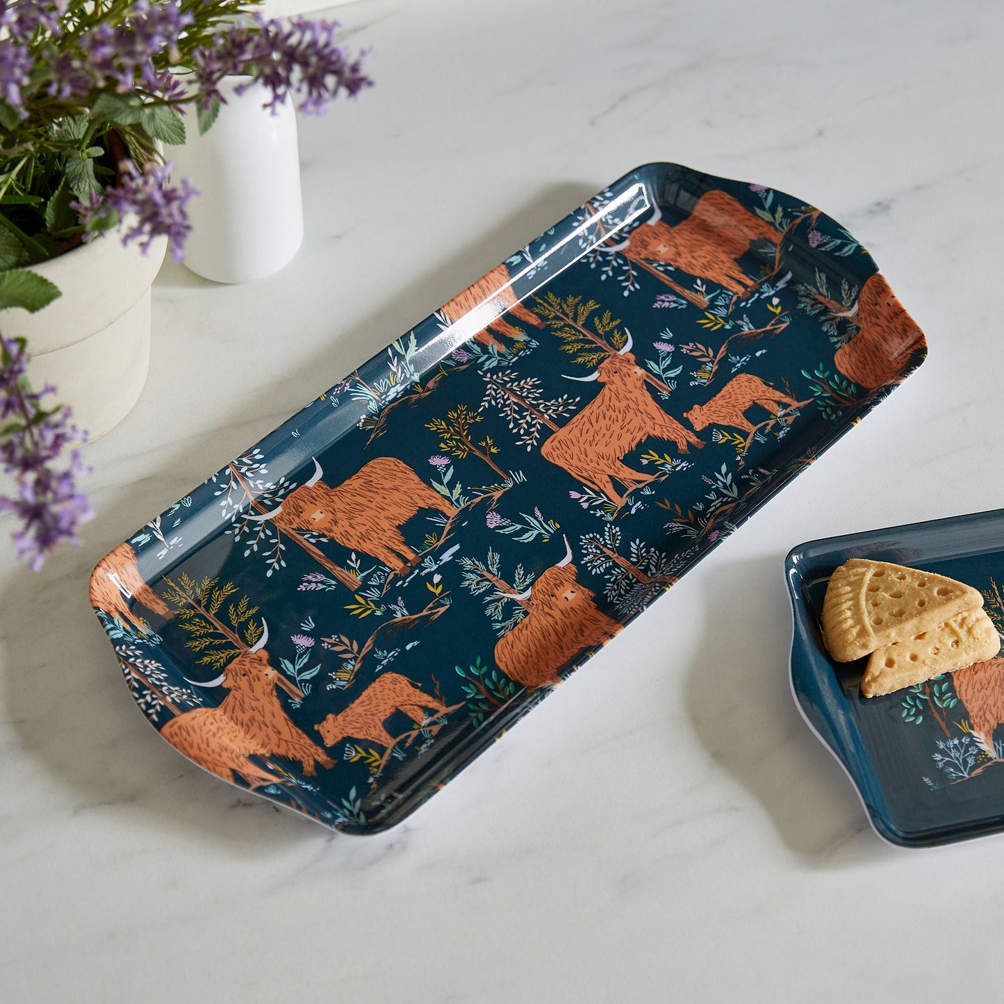 Ulster Weavers Connie the Cow Tray - Small One Size in Navy - Tray - Ulster Weavers