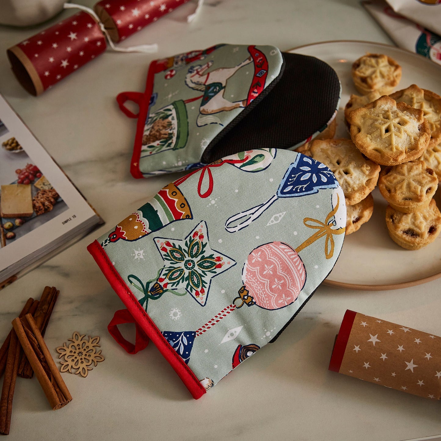 Ulster Weavers Christmas Ornaments Microwave Mitts - Pair One Size in Multi - Micro Mitts - Ulster Weavers
