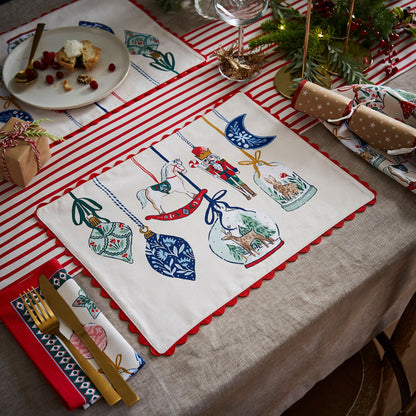 Ulster Weavers Christmas Ornaments Placemat - Cotton - 2 Pack One Size in Multi - Placemat - Ulster Weavers