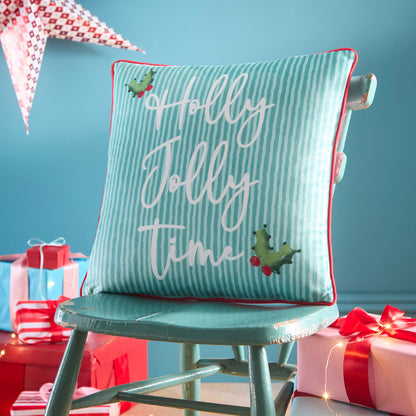 Christmas Vintage Frames Cushion in Red 43 x 43cm - Cushion - Fusion