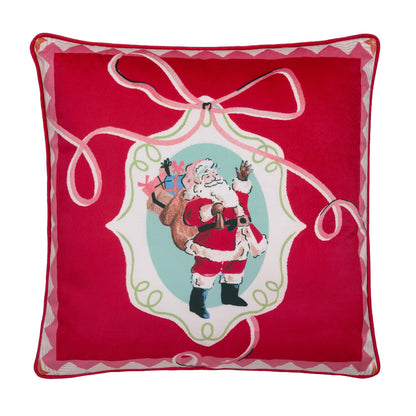 Christmas Vintage Frames Cushion in Red 43 x 43cm - Cushion - Fusion