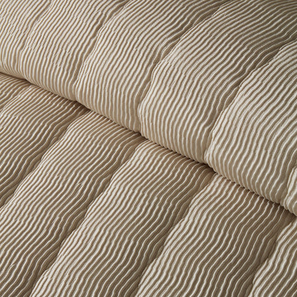 Crinkle Wave Duvet Cover Set in Natural - Duvet Cover Set - Serene