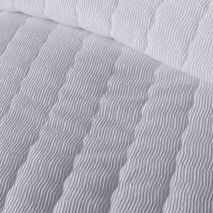 Crinkle Wave Duvet Cover Set in White - Duvet Cover Set - Serene