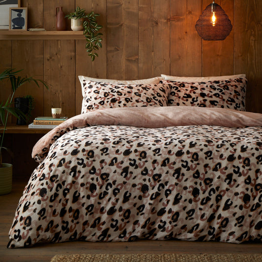 Cosy Leopard Duvet Cover Set in Natural - Duvet Cover Set - Fusion