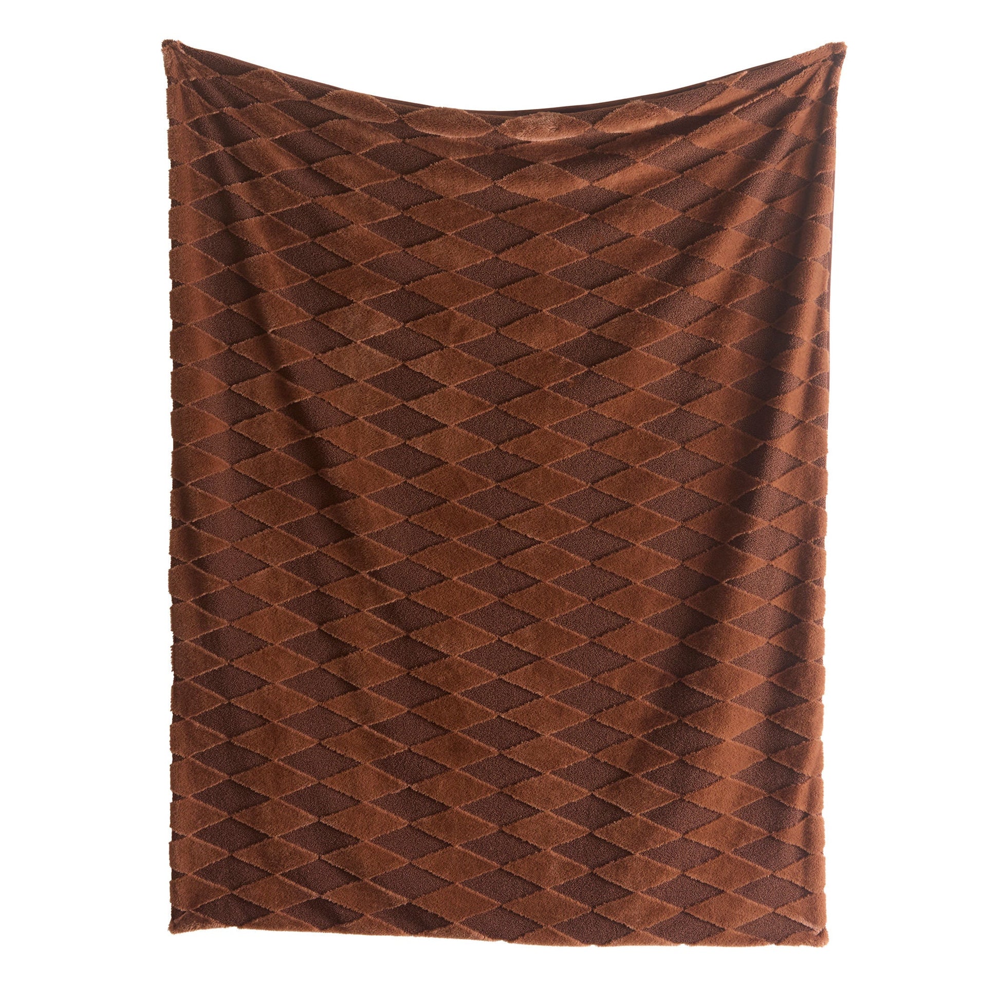 Cosy Diamond Throw in Chocolate 150 x 200cm - Throw - Appletree
