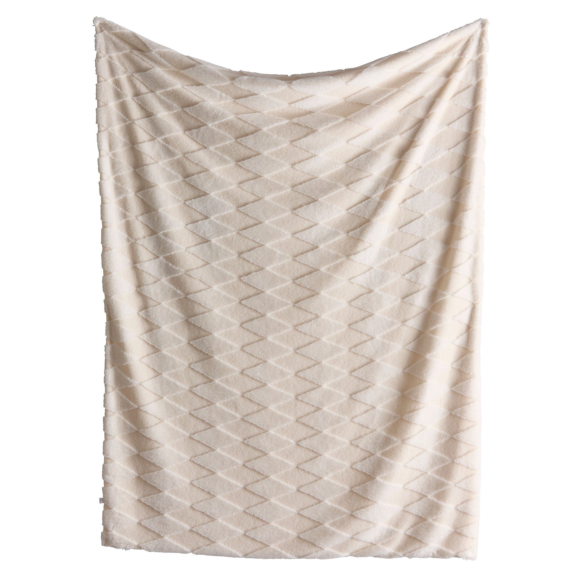 Cosy Diamond Throw in Natural 150 x 200cm - Throw - Appletree