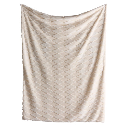 Cosy Diamond Throw in Natural 150 x 200cm - Throw - Appletree