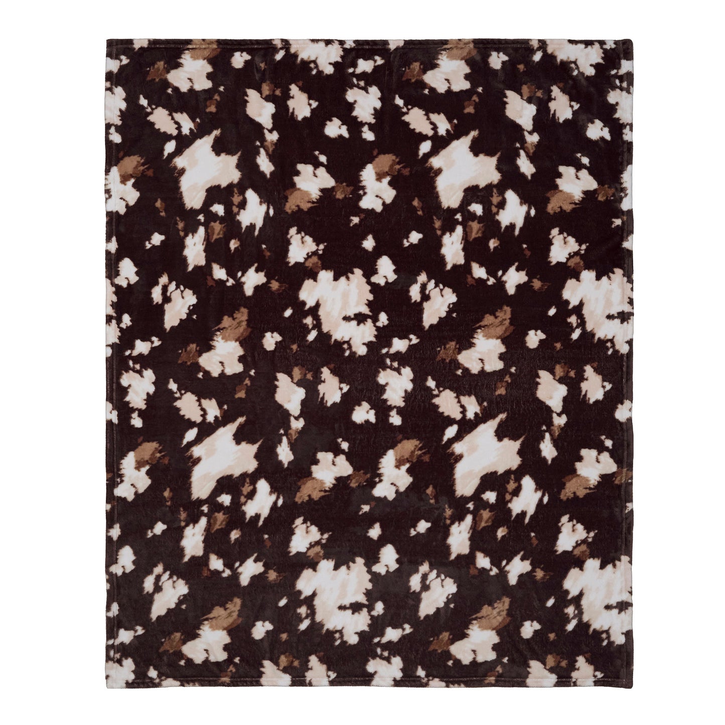 Cow Print Fleece Throw in Chocolate 120 x 150cm
